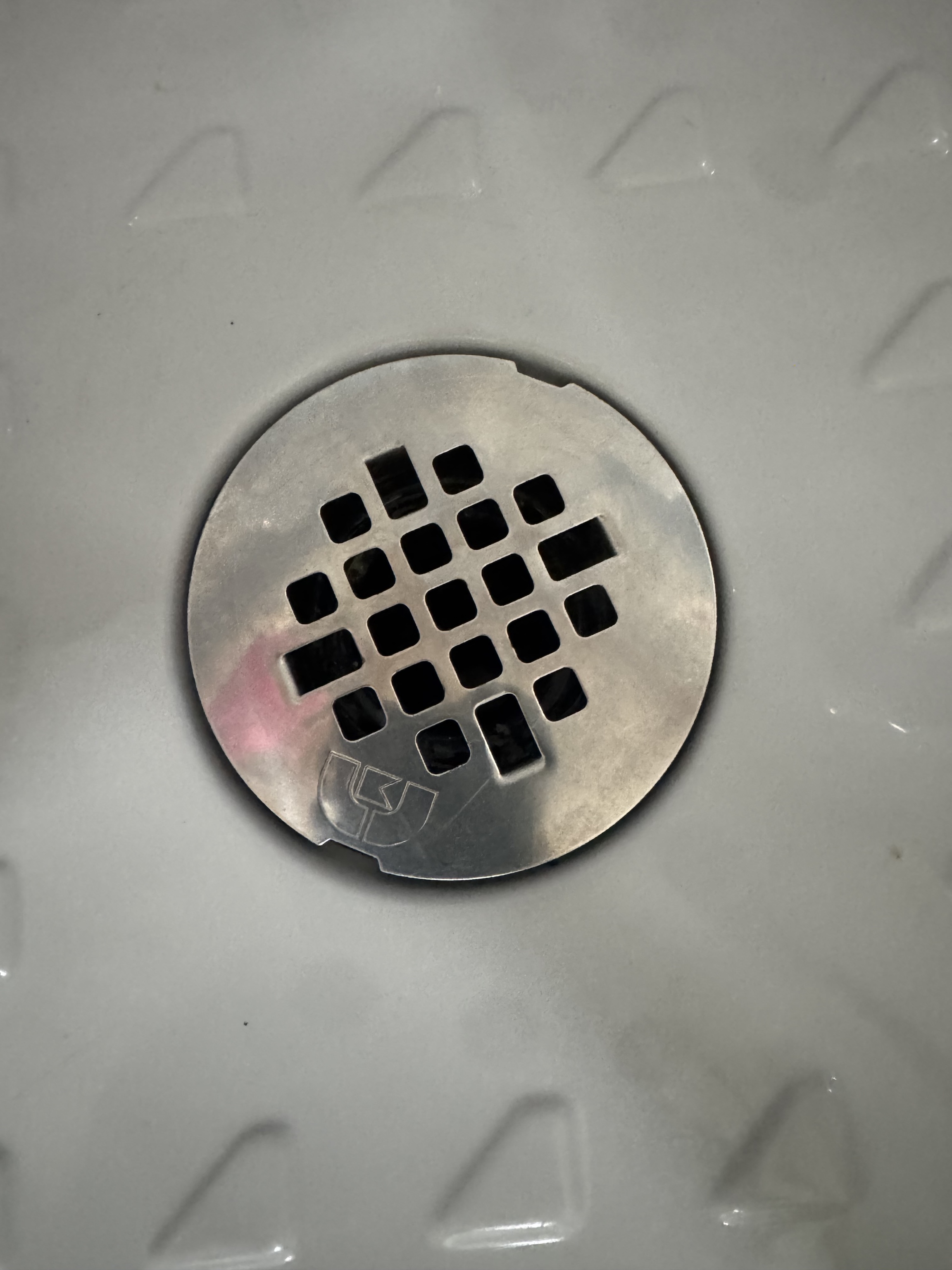 Shower drain after cleaning